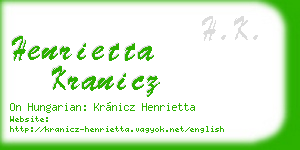 henrietta kranicz business card