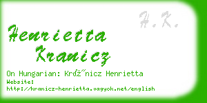 henrietta kranicz business card